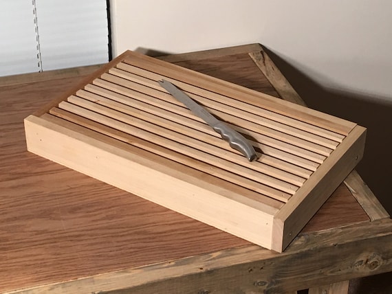 Bread Cutting Board With Crumb Catcher Optional Breadknife Etsy