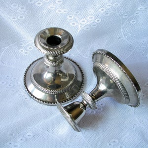 Vintage Candle holders Silverplate Candlestick Metal candleholder Metal candlestick Cottage decor
