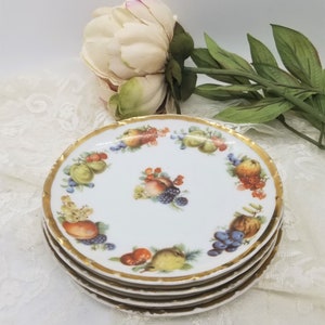 Vintage Bavaria plate set Versailles Germany plate Fruits plate Vintage Tea party Shabby plate Vintage dessert plate Antique plates