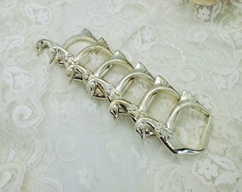 Vintage Silverplate servilletas titulares de servilletas de cisne anillos de servilleta de pato anillos de servilleta de plata Anillos de servilleta de bebé Decoración de la boda decoración de la mesa de cumpleaños