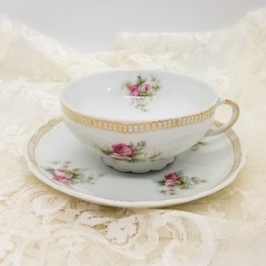 Antique cup saucer Vintage Austria cup saucer Royal Austria porcelain tea set Oscar & Edgar Gutherz china set  Antique tea table decor