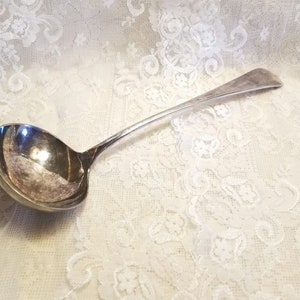 Vintage large ladle Silverplate ladle a1 Ep Ladle Walker & Hall ladle Holiday table decor Wedding dinner server Silverware Serving Utensil
