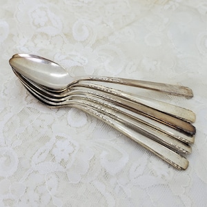 Vintage silverplate spoons 1881 Rogers Banbury / Brookwood spoons Vintage Coffee spoons set Vintage spoons Retro Old spoon Demitasse Spoons