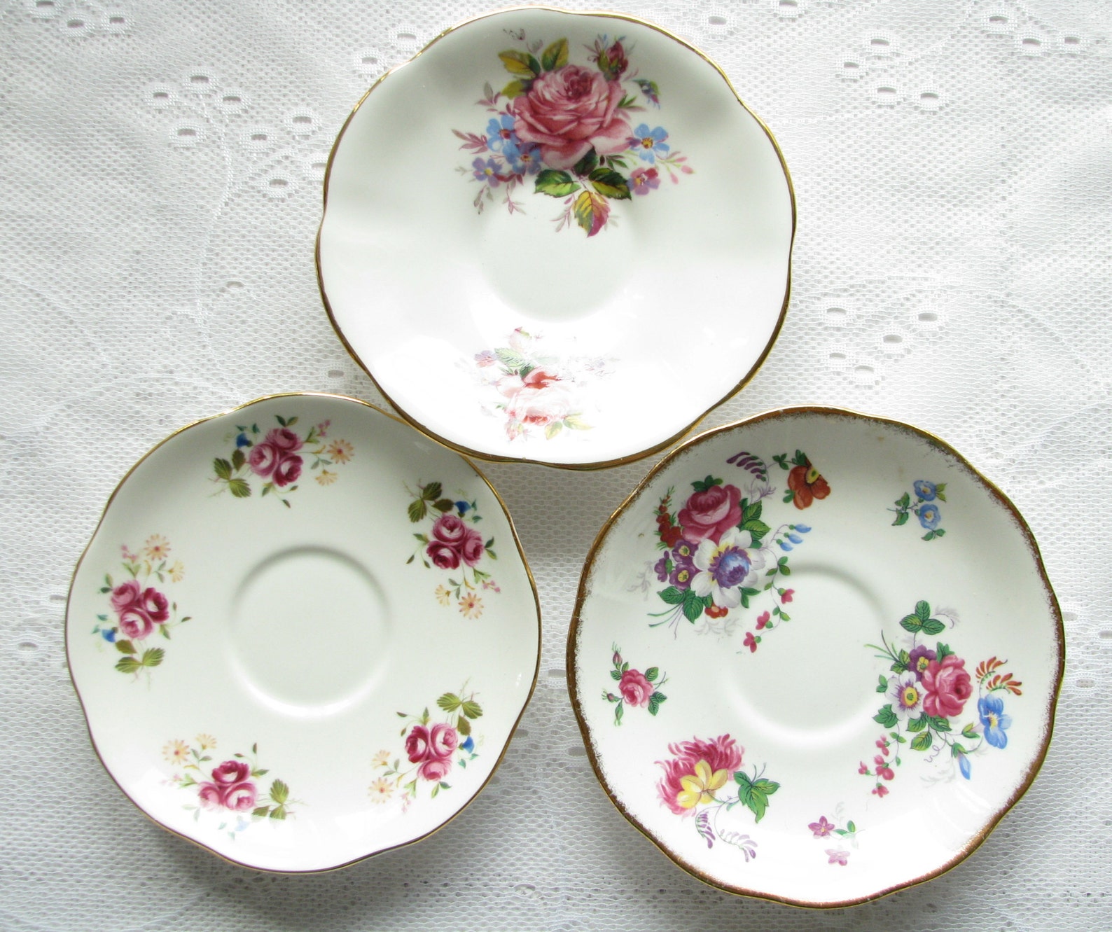 Flower Saucers Vintage Saucers Set Shabby Wall Decor Saucers Etsy