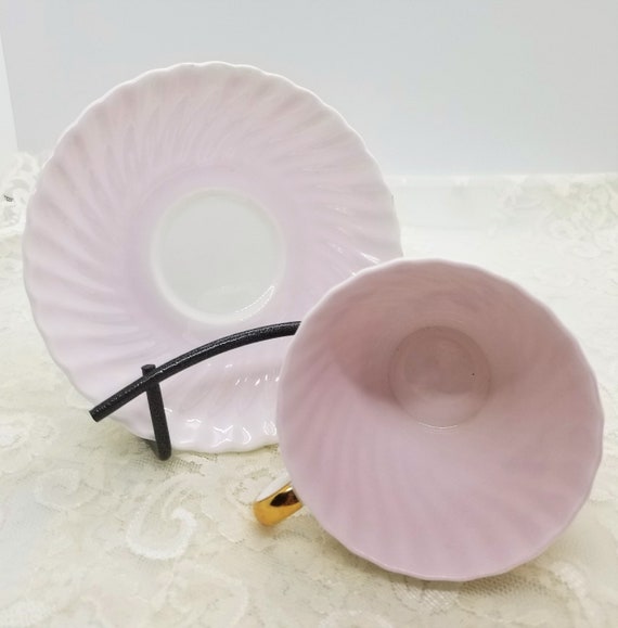 Vintage Adderley Tea Cup Saucer White Gold Yellow Vintage Bone