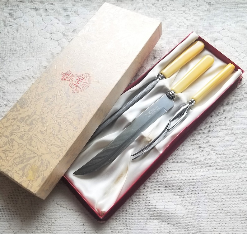 Vintage Carving Set Cutlers John Palmer Carving Set Stainless Etsy