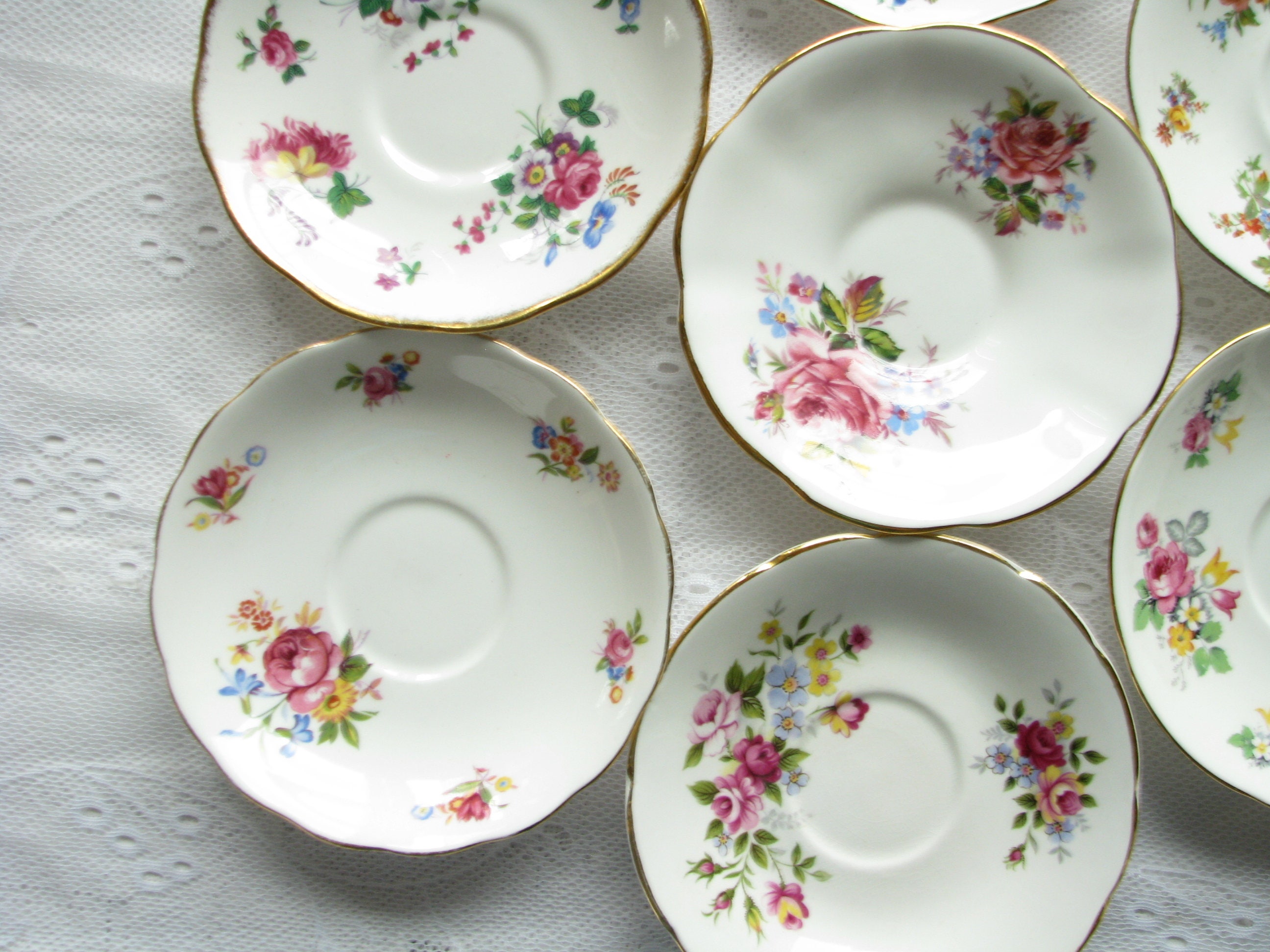 Flower Saucers Vintage Saucers Set Shabby Wall Decor Saucers Collage Flower Saucers Vintage Saucers Set Shabby Wall Decor Saucers Collage