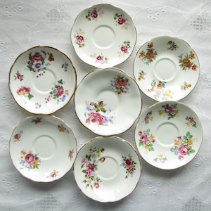 Blume Untertassen Vintage Untertassen Shabby Wand Dekor Untertassen Collage Cottage Landhaus Set Stil Küche übereinstimmende Untertassen Hochzeit Sämann