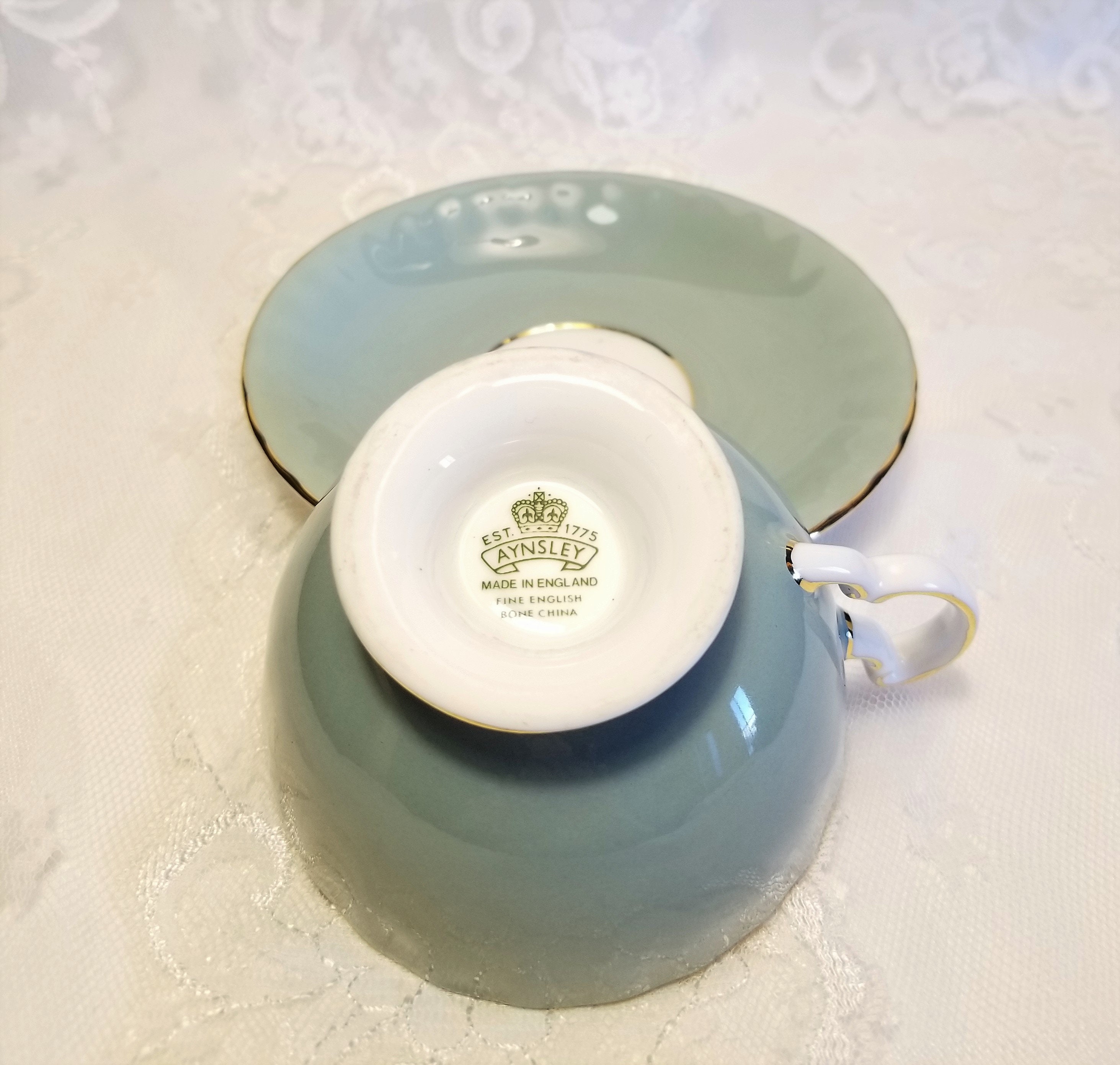 Vintage Aynsley Cup Turquoise Tea Set With Gold Accents Etsy Canada