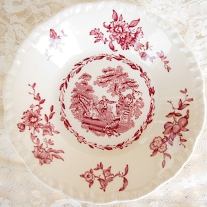 Masons bowl set Watteau pattern Red transferware bowl Nuts bowl Berry bowl set Old English Ironstone Christmas gift for mother