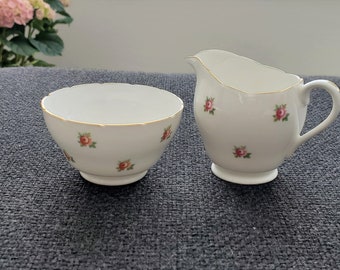 Vintage Royal Adderley suikerpot en creamer vintage china thee serveerset Vintage suikerpot Vintage creamer Rozen Shabby tafel decor