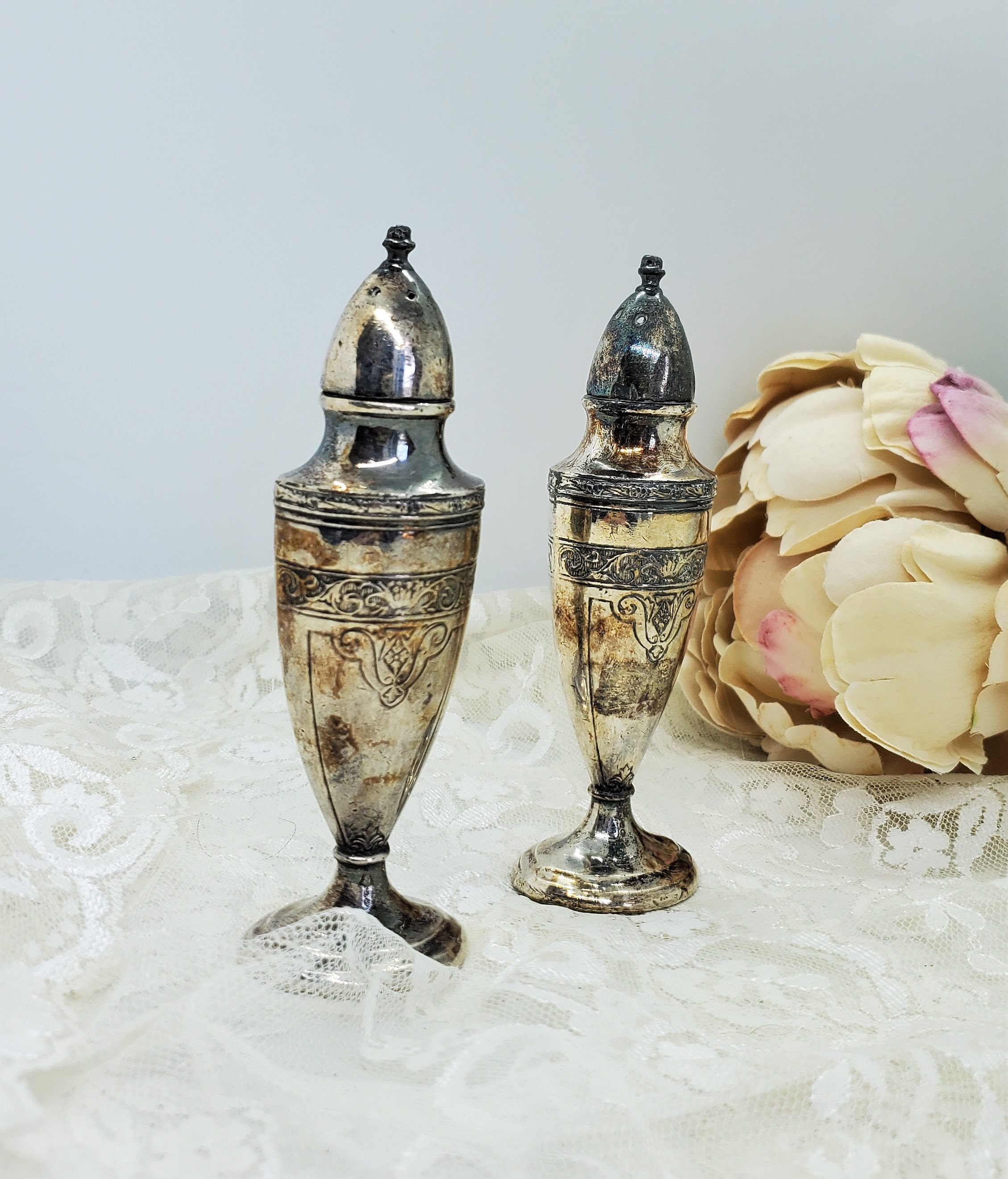 Vintage Streuer Elegante Salz und Pfefferstreuer Vintage Dekor Heavy