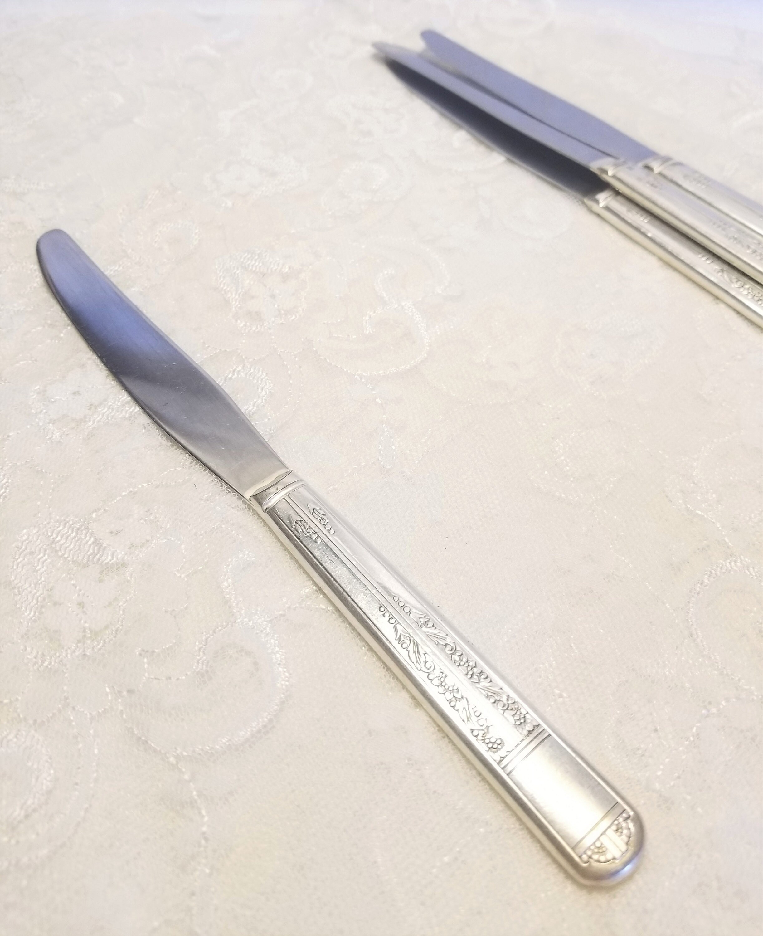 Vintage Knives Set Vintage Dinner Knife Vintage Silverplate Etsy