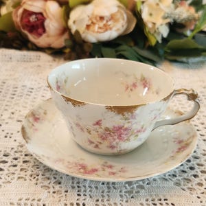 Antique Limoges cup Haviland CH Field French cup saucer Vintage Limoges porcelain cup French style French cottage chic The Trocadero