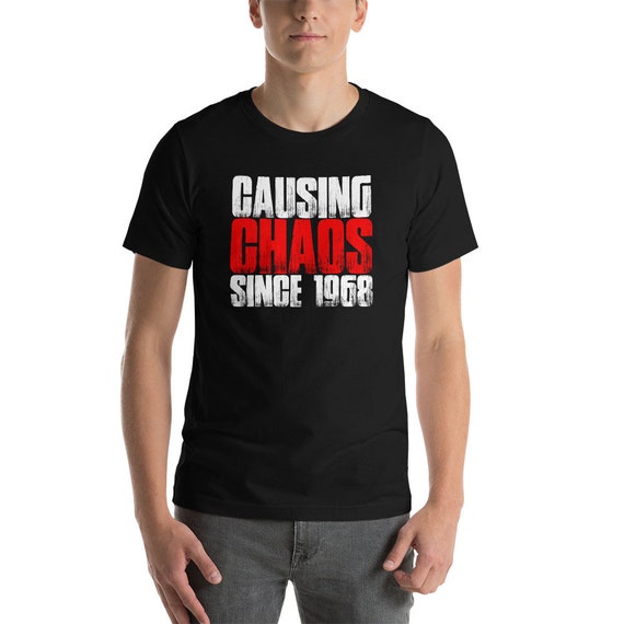 Birthday T-shirt gift funny present vintage fun age CAUSING CHAOS SINCE 2002