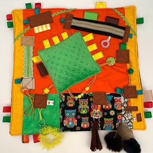 Dementia fidget blanket, Alzheimer&#39; s quilt, Dementia Christmas gift, Alzheimer&#39; s fidget quilt, lap blanket, activity mat for seniors