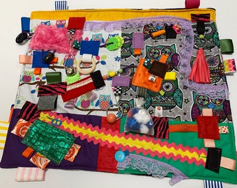 Dementia fidget blanket, Alzheimer' s quilt, Dementia Christmas gift, Alzheimer' s fidget quilt, lap blanket, activity mat for seniors