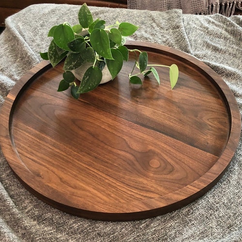 Solid BLACK WALNUT Ottoman Tray Hardwood Ottoman Tray Etsy