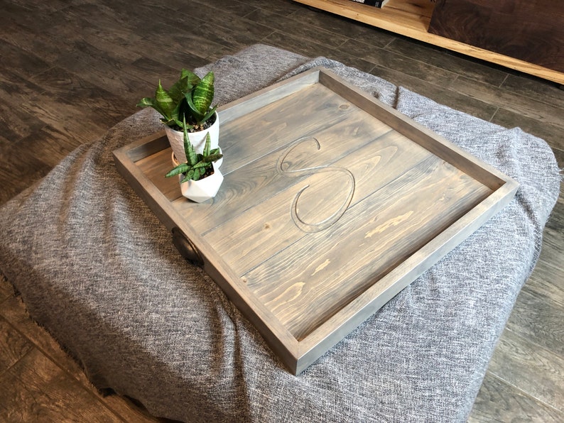 Custom Engraved Ottoman Tray Wooden Serving Tray Monogrammed Etsy
