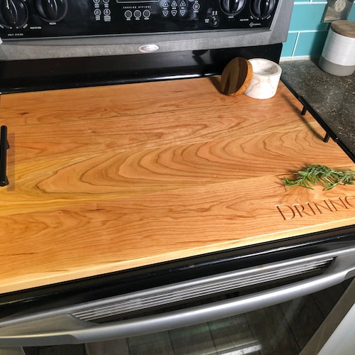Stove Cover Cutting Board Cherry Ash Oak Maple Food Safe Etsy