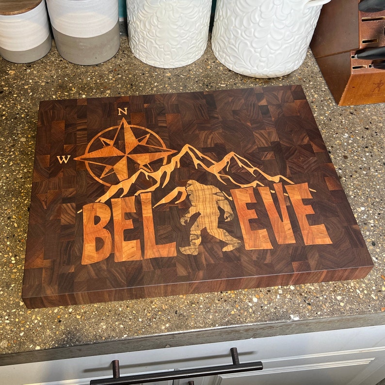 Sasquatch End Grain Inlay Cutting Board 17.75 X Etsy