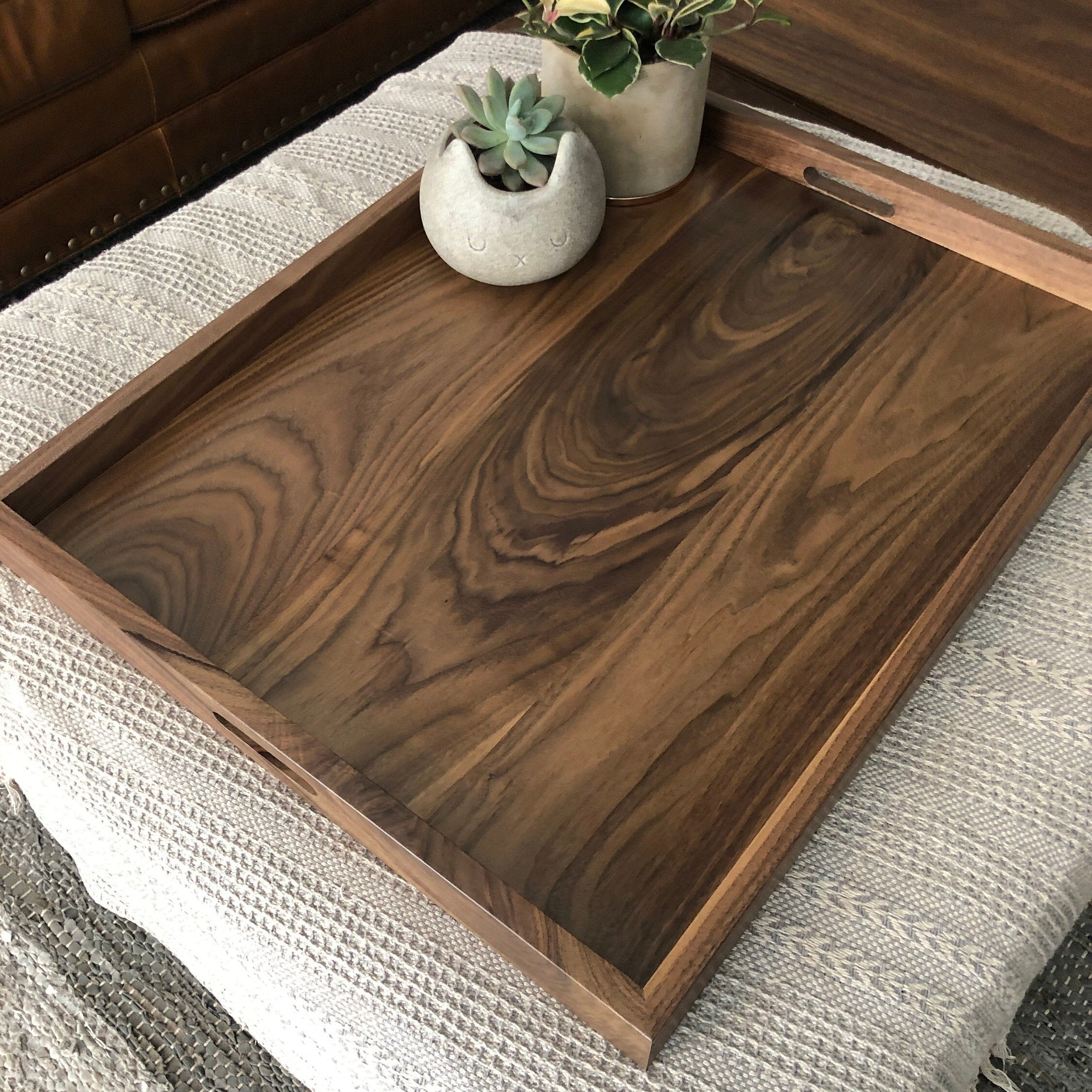 Solid BLACK WALNUT Ottoman Tray Hardwood Ottoman Tray Etsy UK
