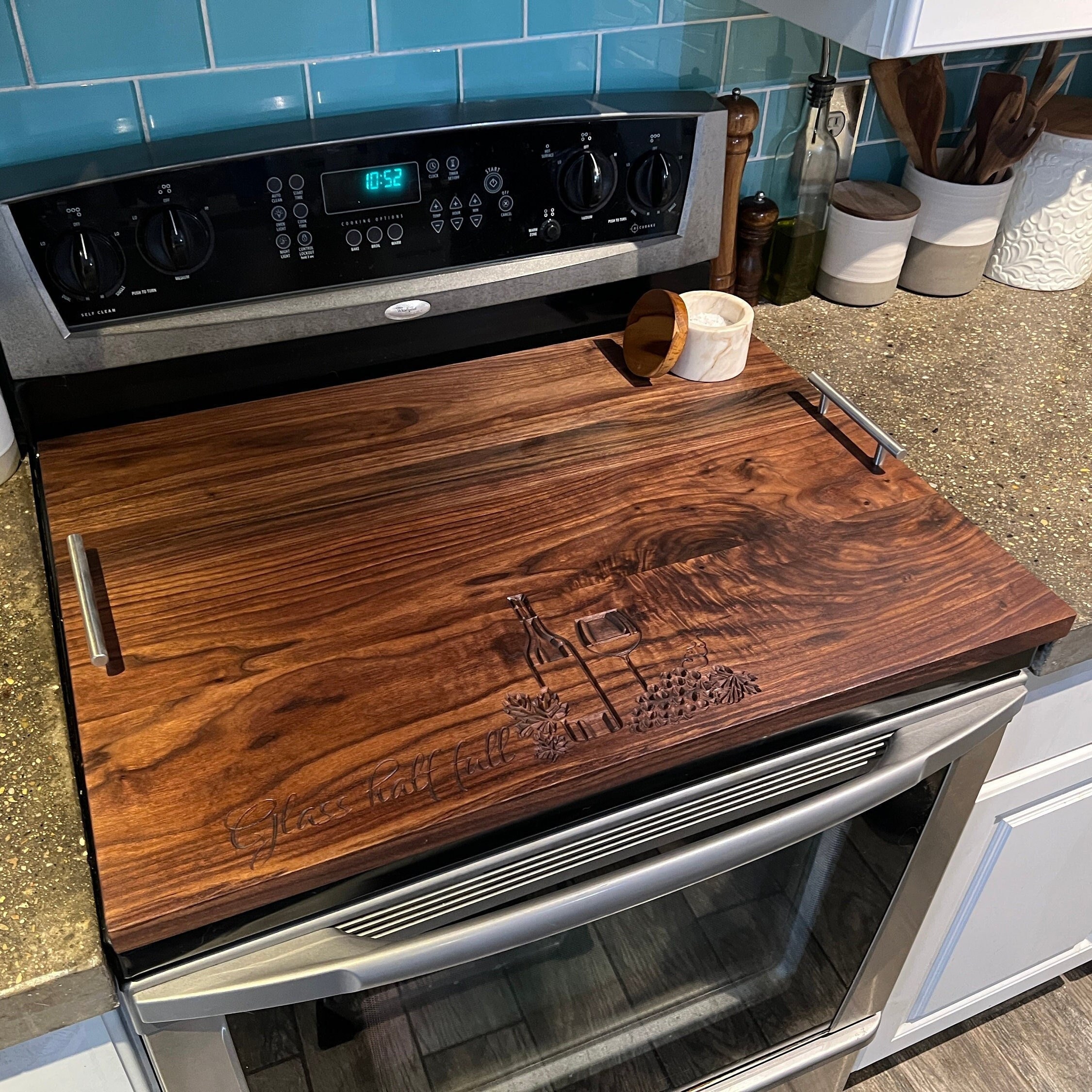 Solid Black Walnut Hardwood stove cover/Cutting Board/Bathtub Caddy - – Old  Soul Cabinetry and Millwork Inc.
