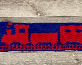 Tapestry Crochet Train Scarf