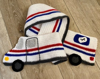 Crochet Mail Truck Scarf Pattern - PDF PATTERN ONLY