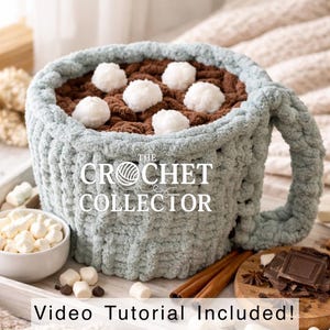 Hot Cocoa Mug Blanket Pattern (Hand-Knit & Crochet) - PDF PATTERN ONLY - Video Tutorial Included!