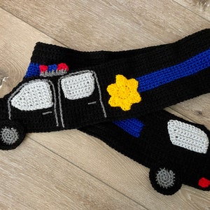 OFFICER - Crochet Police Car Scarf Pattern - PDF PATTERN