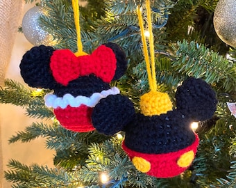 Mickey and Minnie Bauble Ornament Crochet Patterns - PDF PATTERNS ONLY