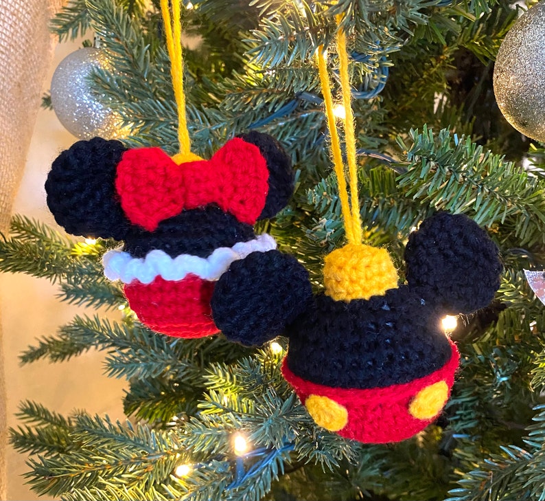 Mickey and Minnie Bauble Ornament Crochet Patterns PDF PATTERNS ONLY image 1