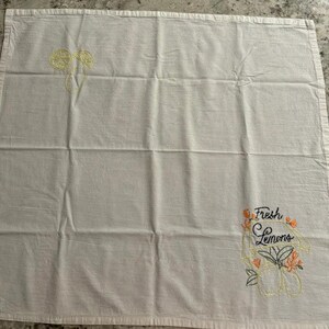 Kitchen towel, Hand embroidered, Citrus, Hand made, Tea towel, kitchen decor