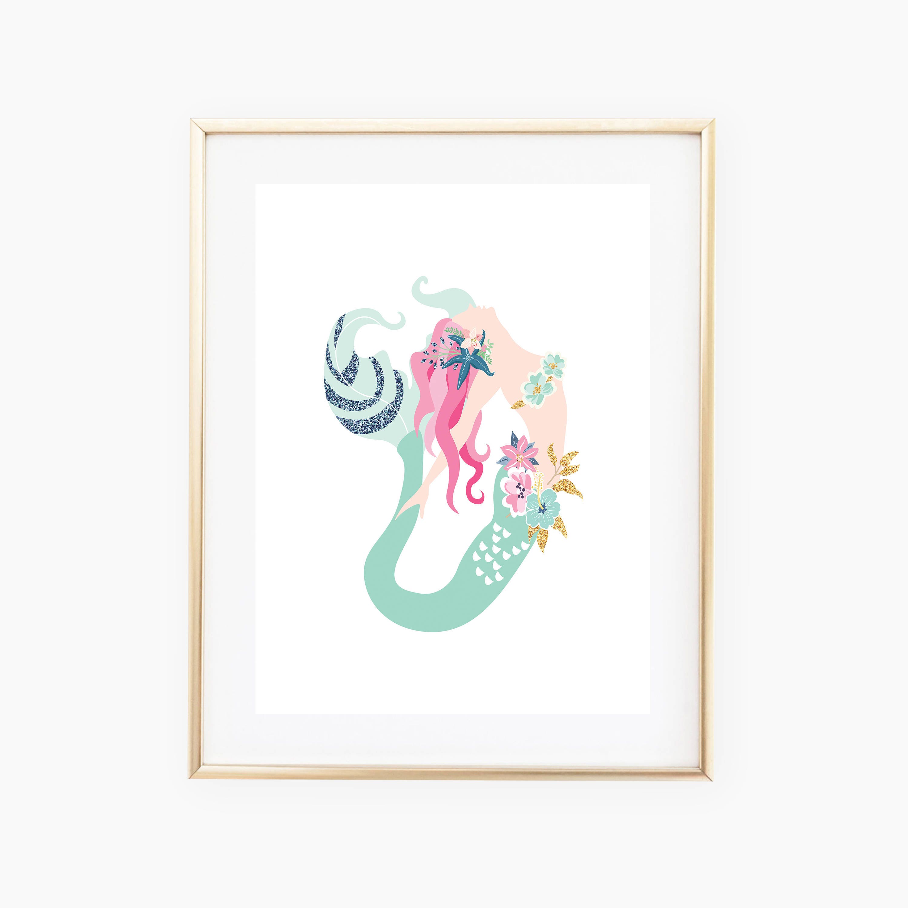 Mermaid Wall Art, Mermaid Printable, Mermaid Decor, Mermaid Art, Wall ...