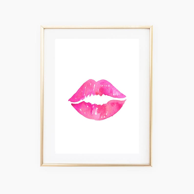 Lips Wall Art, Lips Printable Art, Kiss Wall Art, Fashion Wall Art
