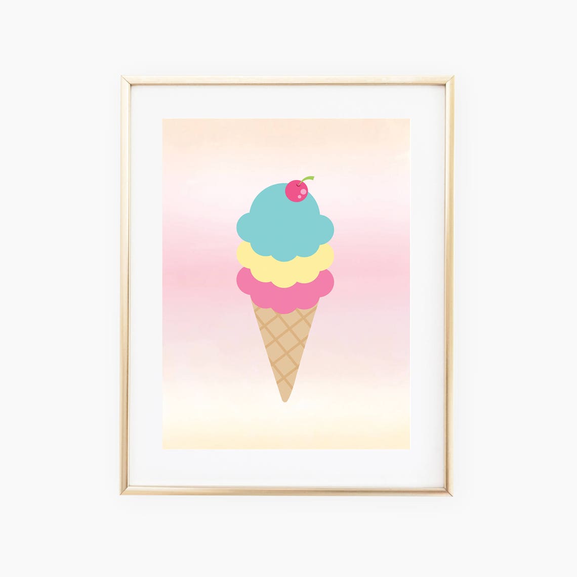 Ice Cream Wall Art, Ice Cream Printable, Ice Cream Decor, Ice Cream Art