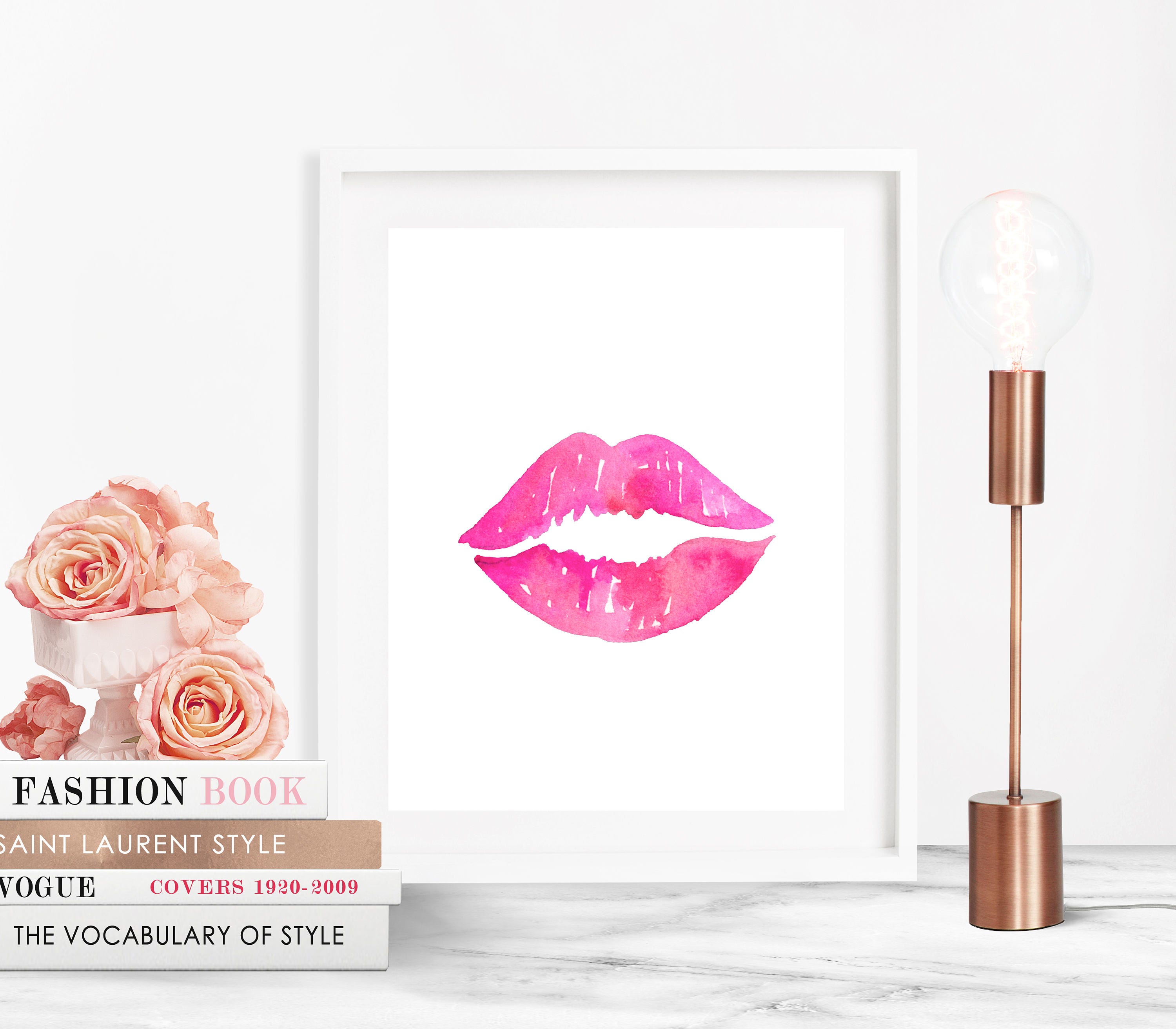 Lips Wall Art, Lips Printable Art, Kiss Wall Art, Fashion Wall Art ...