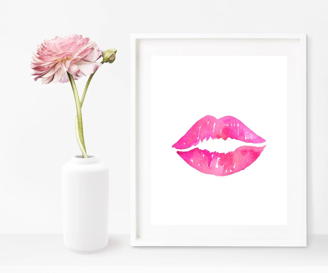 Lips Wall Art, Lips Printable Art, Kiss Wall Art, Fashion Wall Art ...
