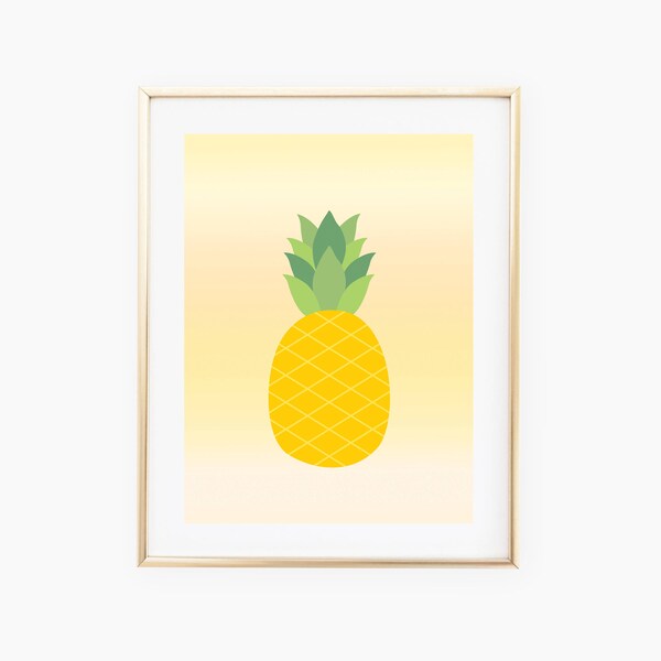 Pineapple Wall Art, Pineapple Printable, Pineapple Decor, Pineapple Art, Wall Print Download, Pineapple Nursery, Pineapple Art, Pineapple