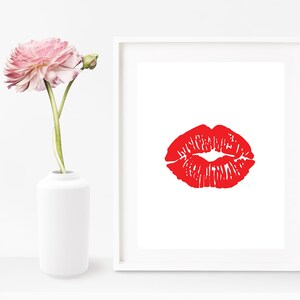 Kiss Printable, Kiss Wall Art, Kiss Print, Kiss Design, Kiss Digital ...
