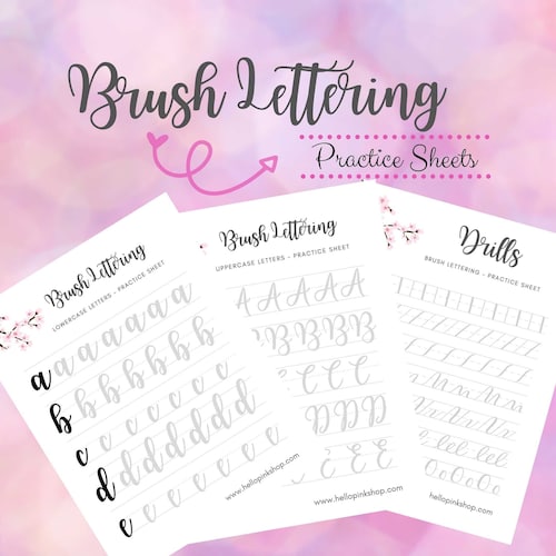 Brush Lettering Practice Sheets Calligraphy Practice Guide - Etsy