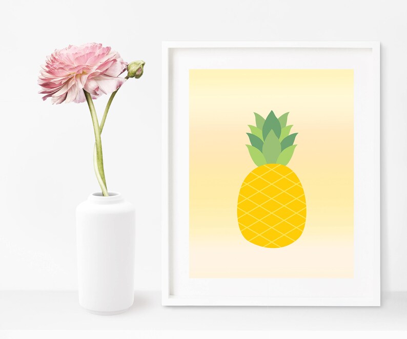 Pineapple Wall Art Pineapple Printable Pineapple Decor Etsy