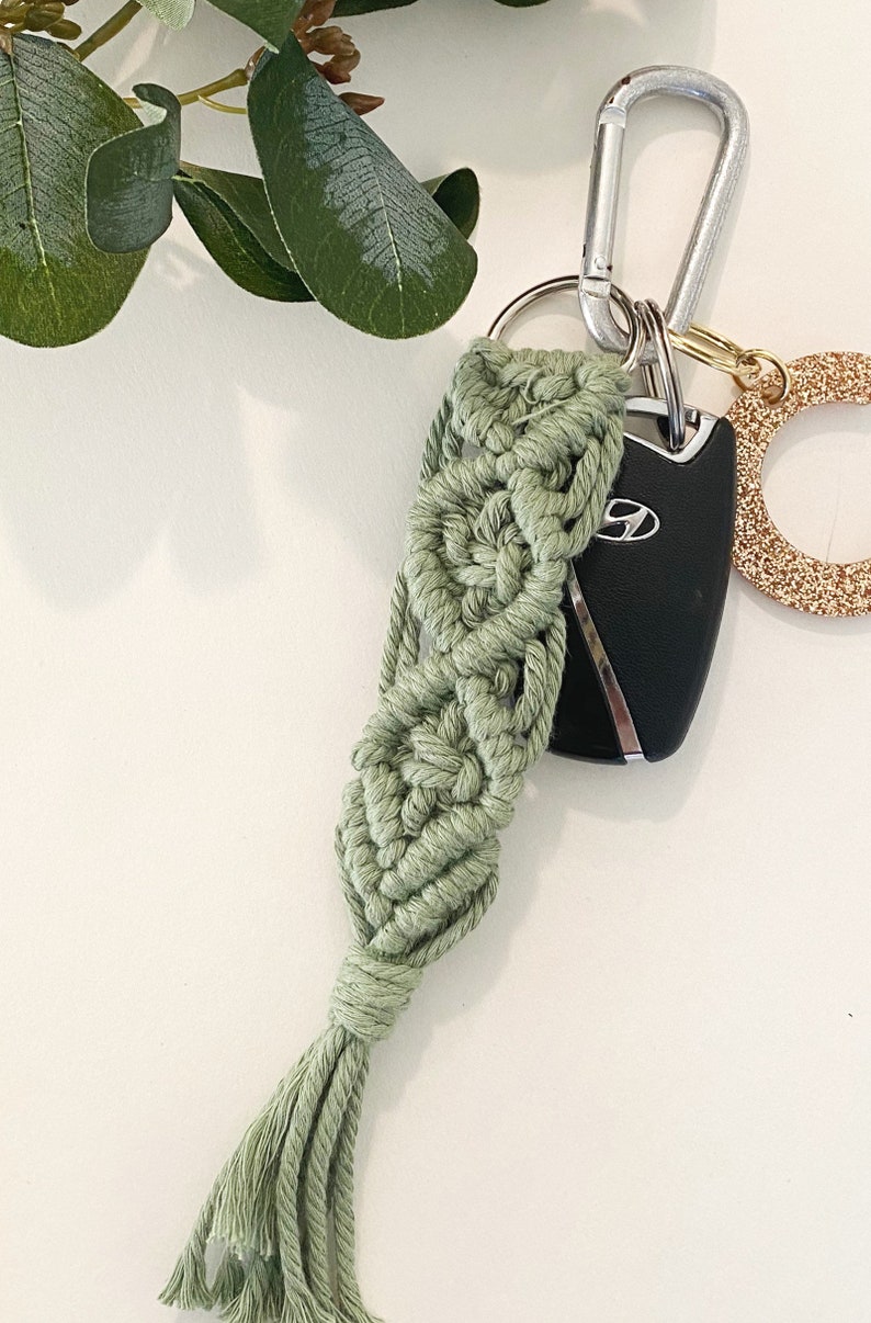 Tassle Keychain Macrame Boho Tassle Keychain Boho Keychain Macrame Keychain