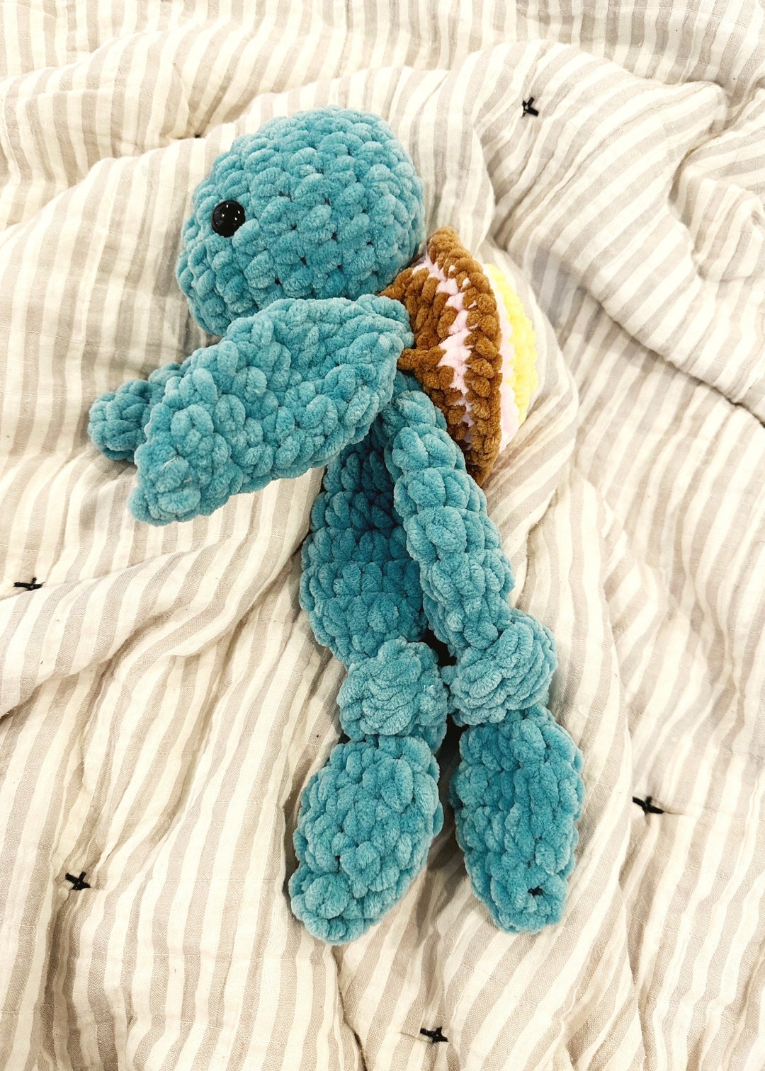 Timmy the Turtle Snuggler, Crochet Turtle Plush, Turtle Stuffed Animal, Turtle Lovey, Crochet ...