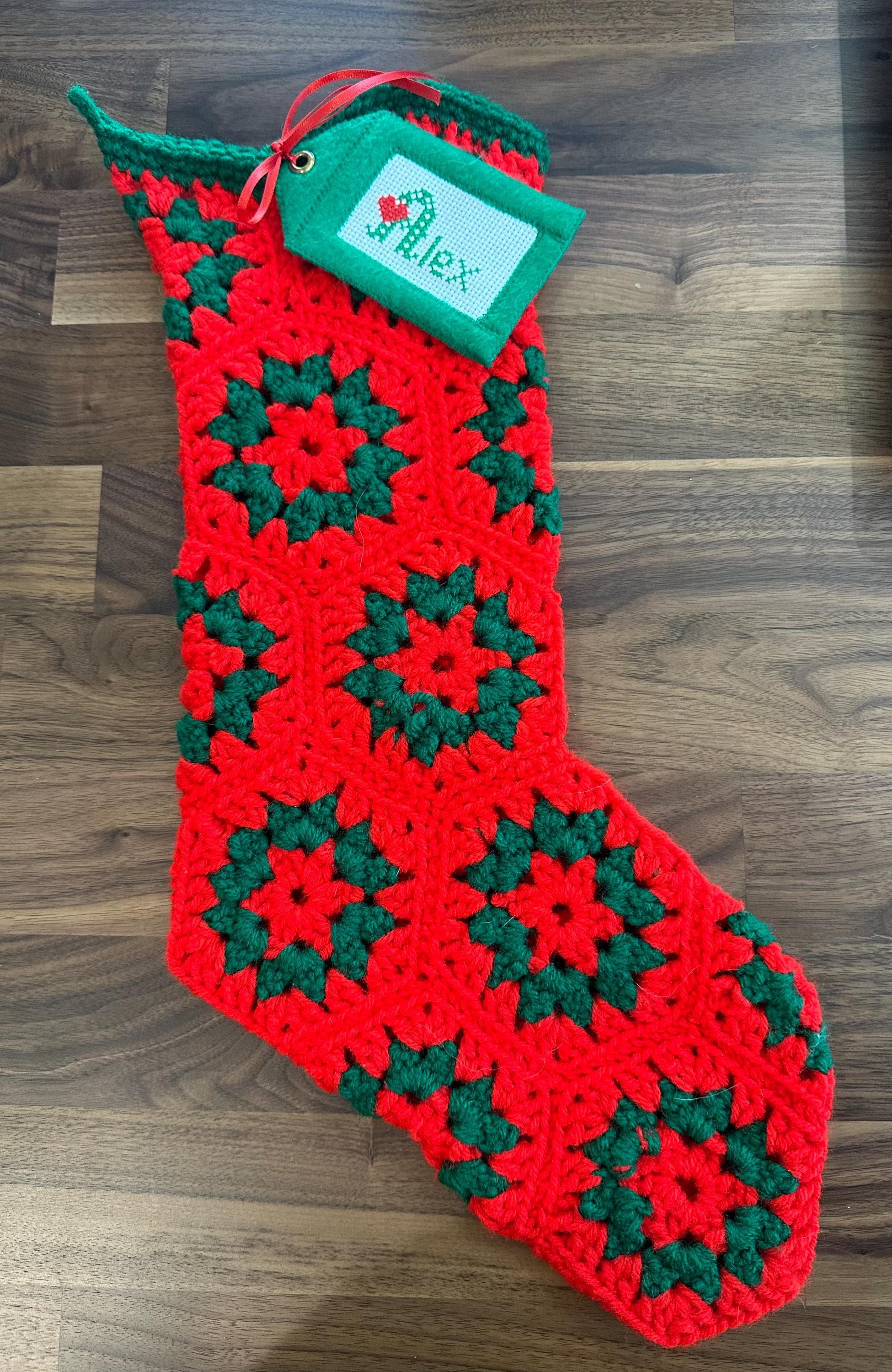 Classic Granny Hexagon Crochet Stocking Pattern | Heirloom Christmas ...