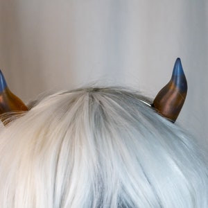 Blue to Orange Ombre Gradient Magnetic Horns Small Short