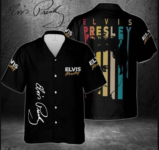 The King Of Rock Elvis Presley Hawaiian Shirt, Elvis Presley Tropical Button Shirt, Elvis Presley Aloha Shirt