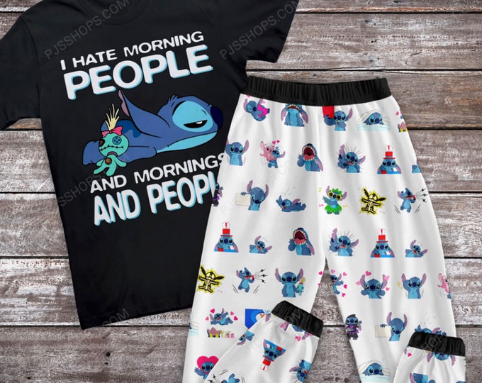 Lilo And Stitch Pajamas Set, Personalized Family Pajamas, Family Christmas Pajamas Set.