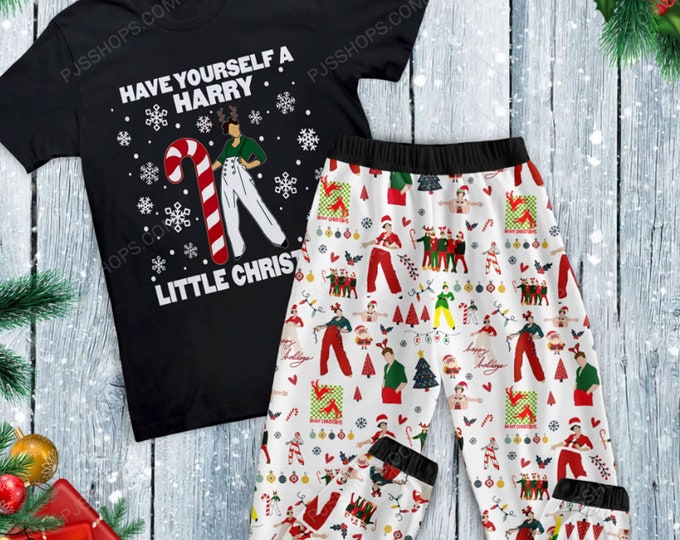 Harry Styles Christmas Pajamas Set, Personalized Family Pajamas, Family Christmas Pajamas Set.